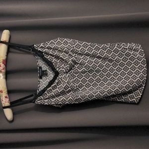 WHBM White with Black and Gray Lace Cami